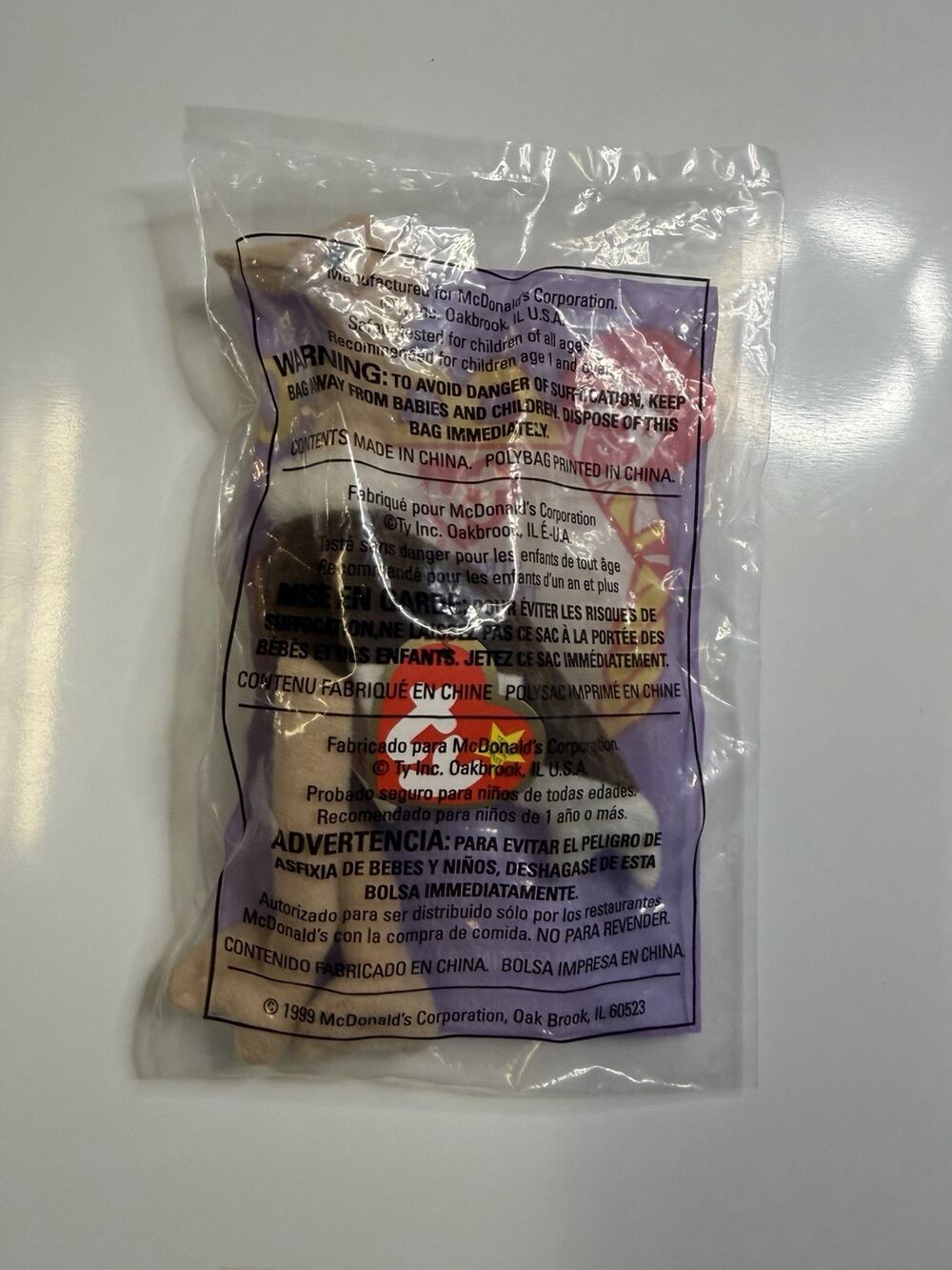VTG Ty Teenie Beanie Babies Lot 2 McDonalds 1999 Claude Crab Stretchy Ostrich